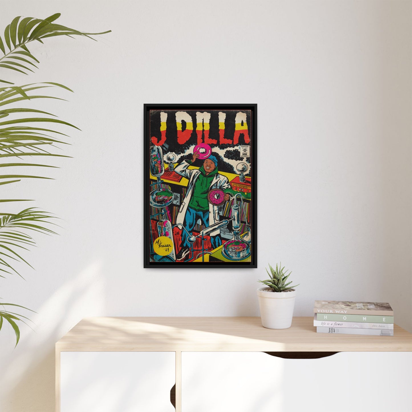 J Dilla - Comic Book Art - Gallery Canvas Wraps, Vertical Frame