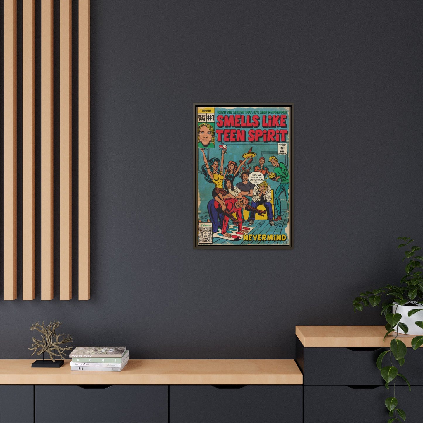 Nirvana - Smells Like Teen Spirit -  Gallery Canvas Wraps, Vertical Frame