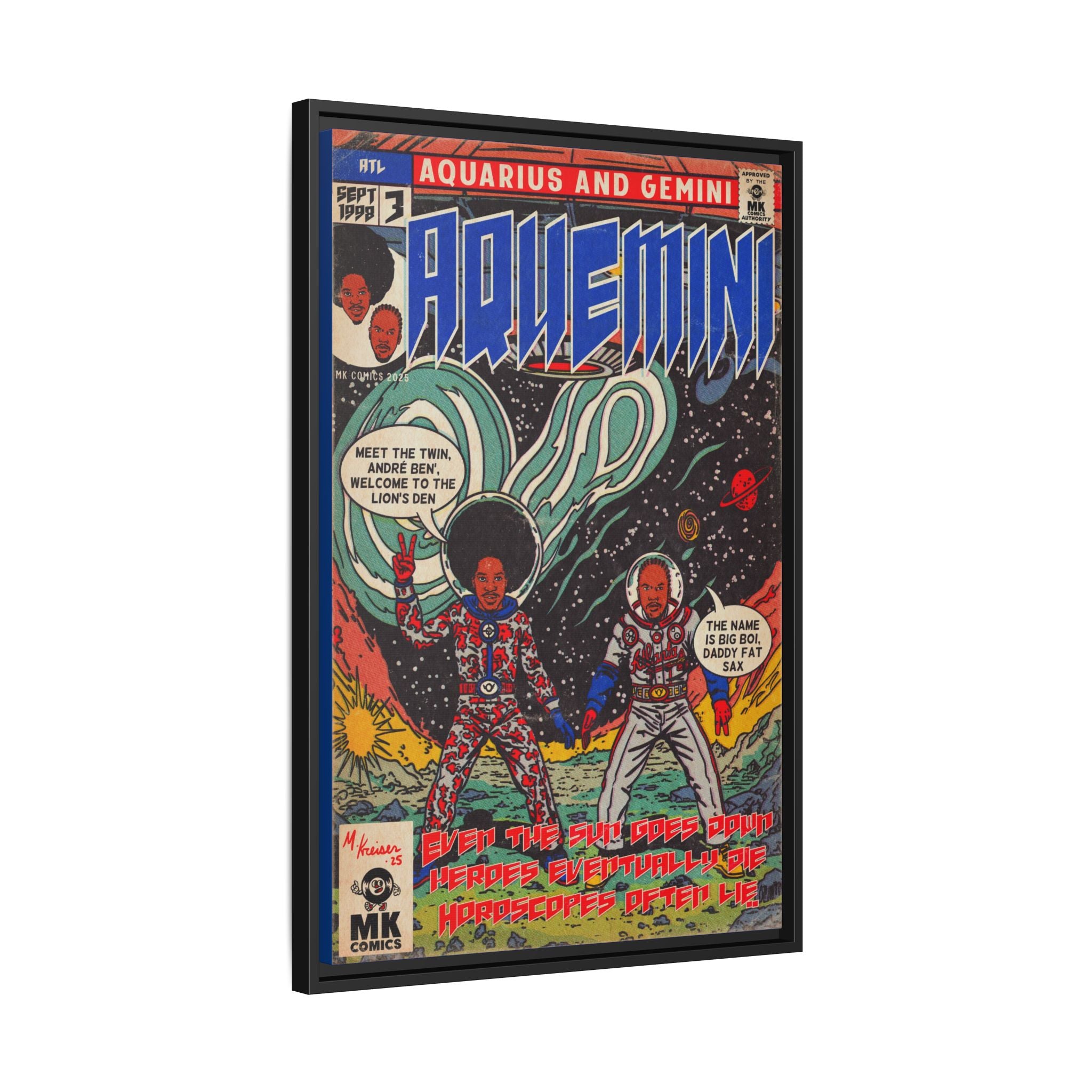 Aquemini - Comic Book Art - Matte Canvas, Framed (Multi-color)