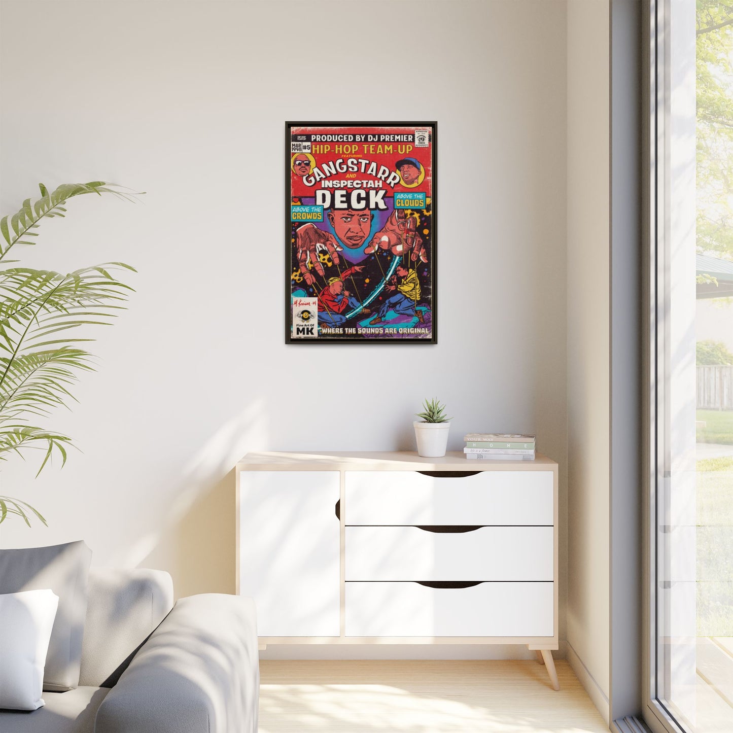 Gang Starr & Inspectah Deck - Above The Clouds - Gallery Canvas Wraps, Vertical Frame