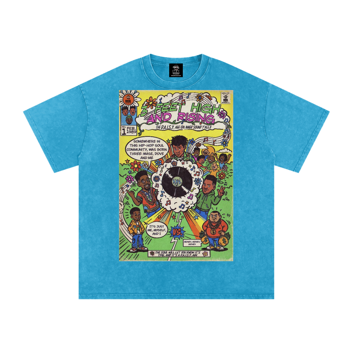 3 Feet High & Rising - Snow Washed Oversized Cotton T-Shirt