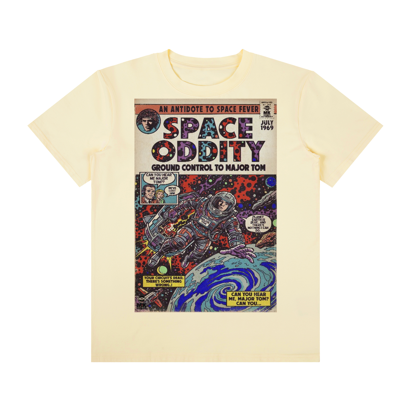 Space Oddity - SIZE UP 1 SIZE - Unisex Classic Crew Neck Cotton T-Shirt
