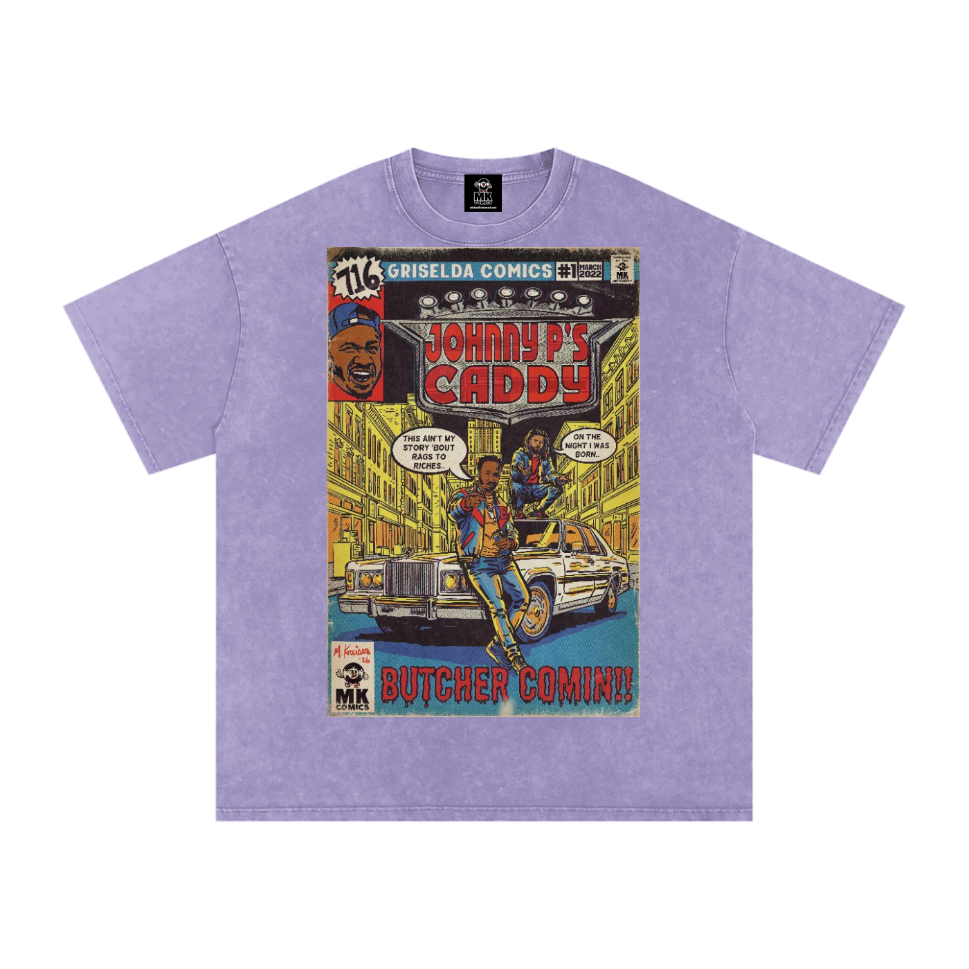 Johnny P's Caddy - Snow Washed Oversized Cotton T-Shirt