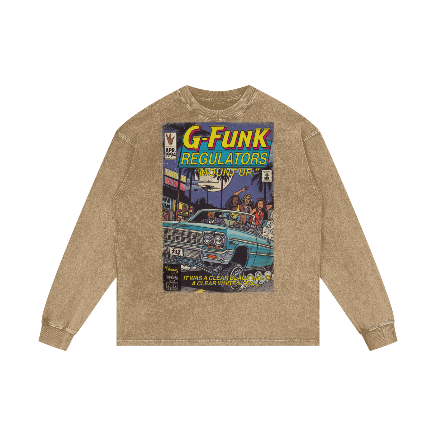 Regulate - Acid Wash Oversize Long Sleeve T-Shirt