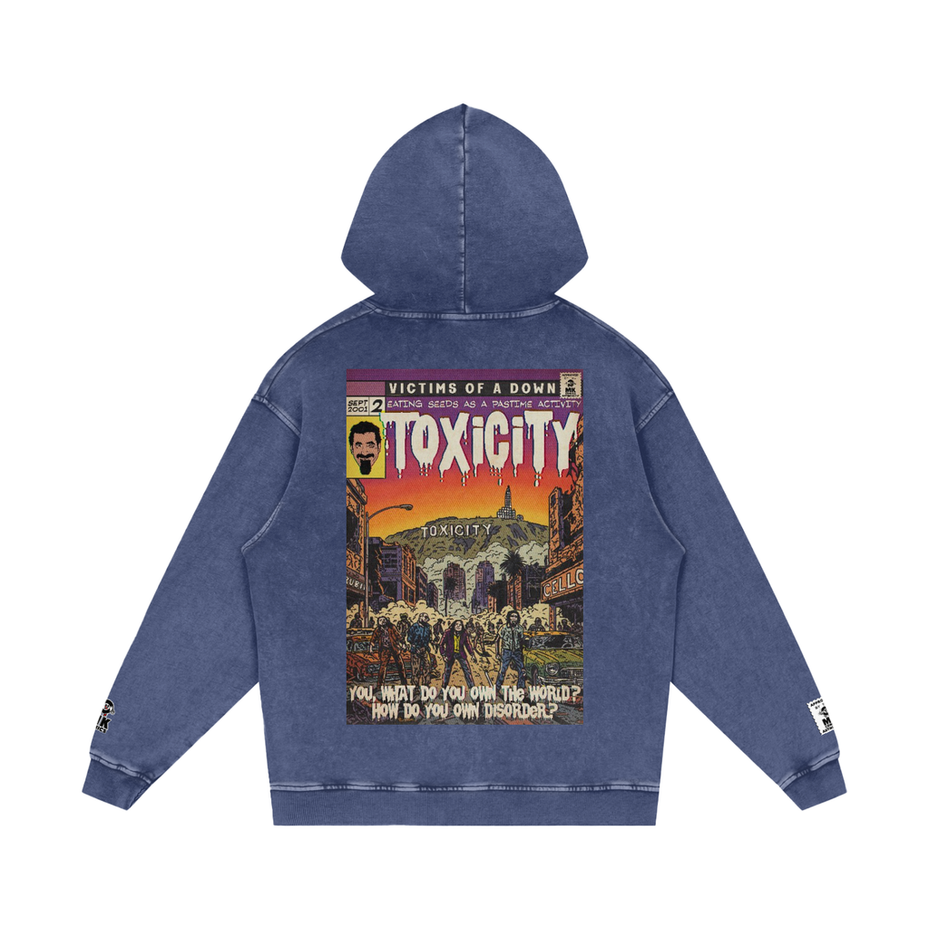 Toxicity - Snow Washed Loose Cotton Hoodie