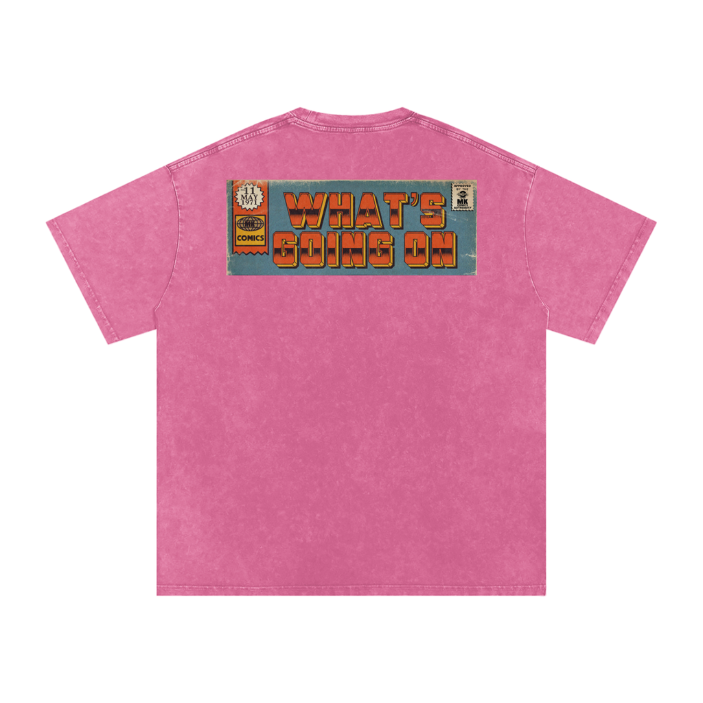 What's Going On - Snow Washed Oversized Cotton T-Shirt
