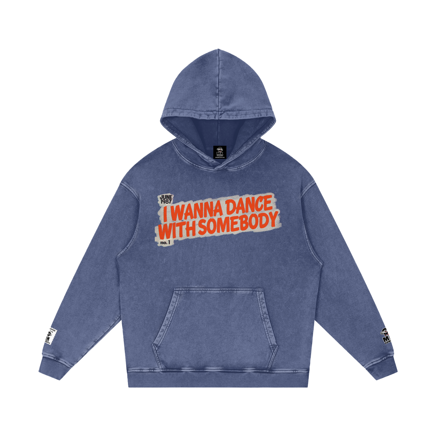 I Wanna Dance with Somebody - Snow Washed Loose Cotton Hoodie