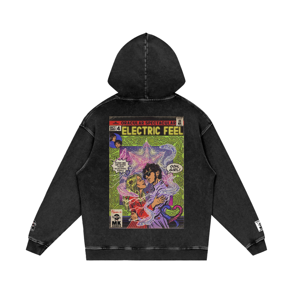 Electric Feel - Snow Washed Loose Cotton Hoodie