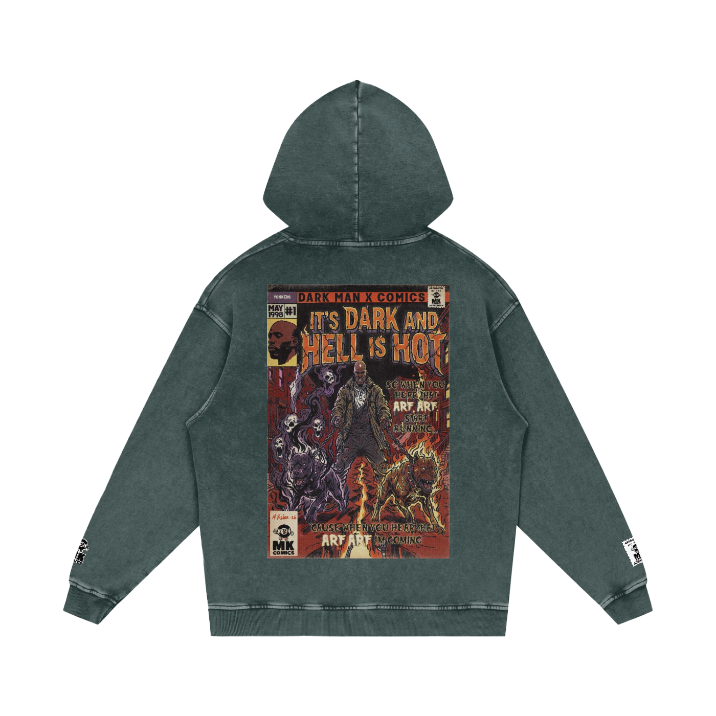 It's Dark & Hell is Hot - Snow Washed Loose Cotton Hoodie