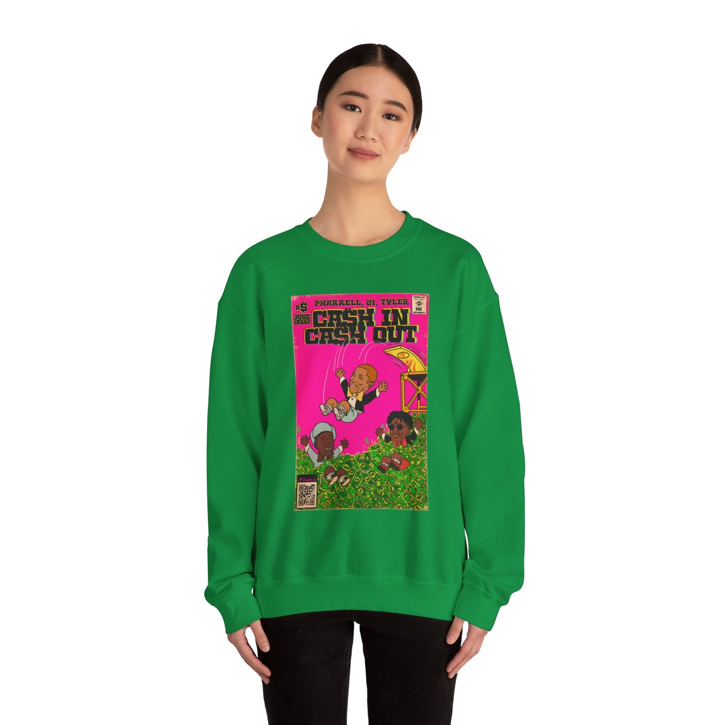 Pharrell, 21 Savage & Tyler - Cash In Cash Out - Unisex Heavy Blend™ Crewneck Sweatshirt