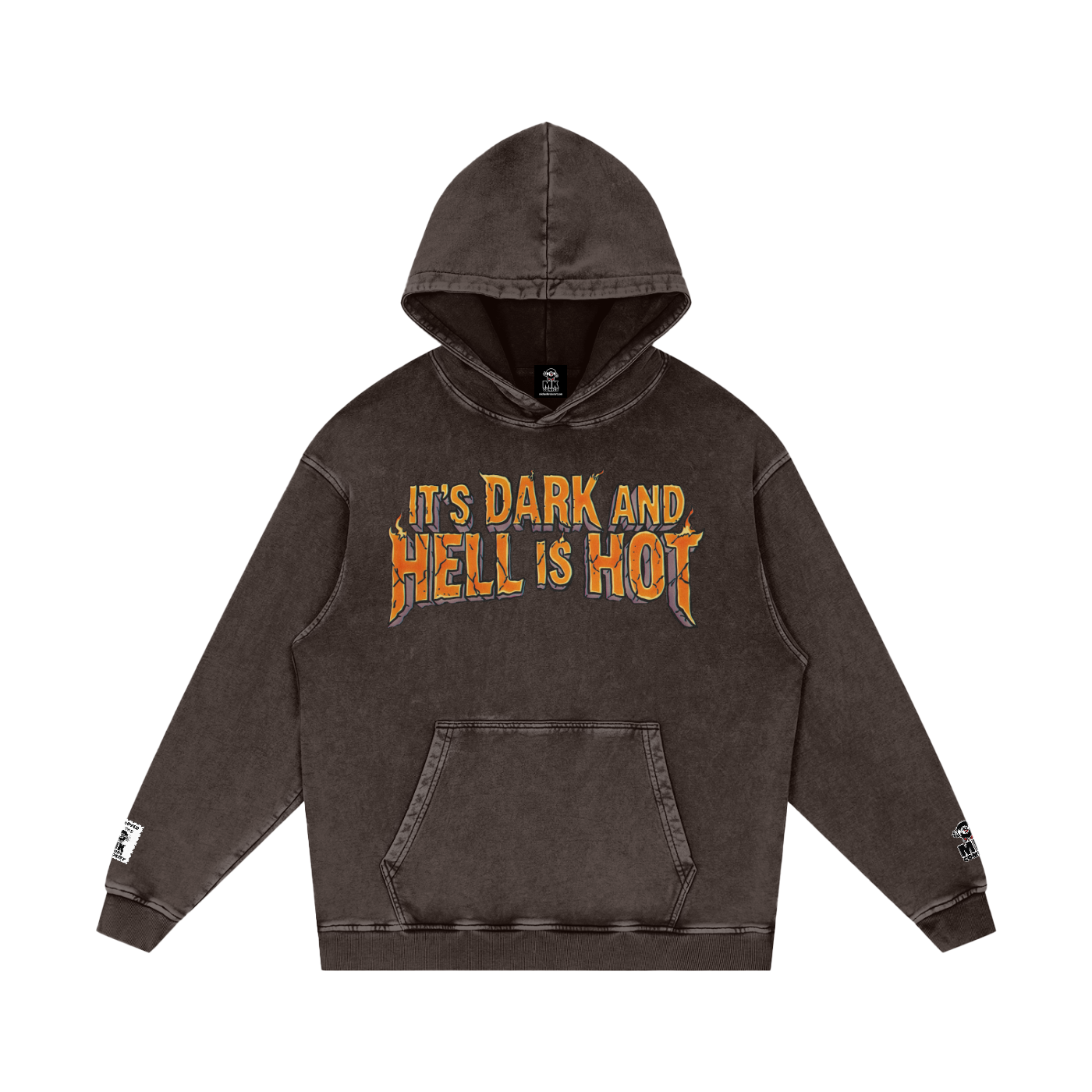 It's Dark & Hell is Hot - Snow Washed Loose Cotton Hoodie