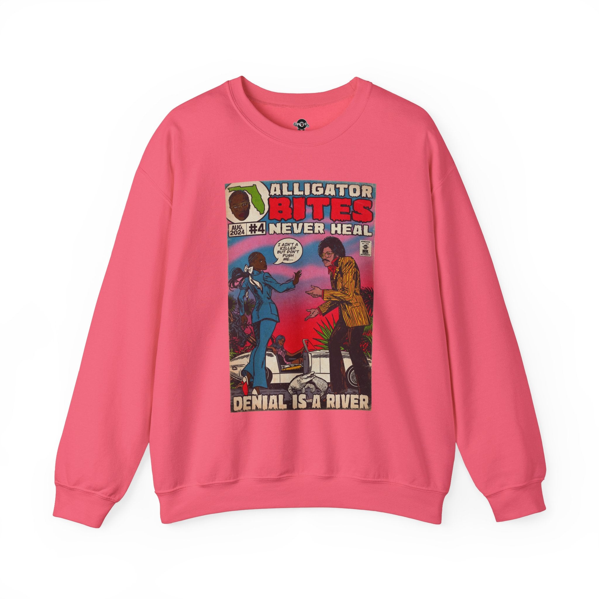 Denial is a River - Alligator Bites - Unisex Heavy Blend™ Crewneck Sweatshirt