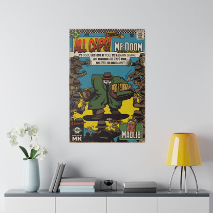 MF DOOM - All Caps - Matte Canvas, Stretched, 0.75"