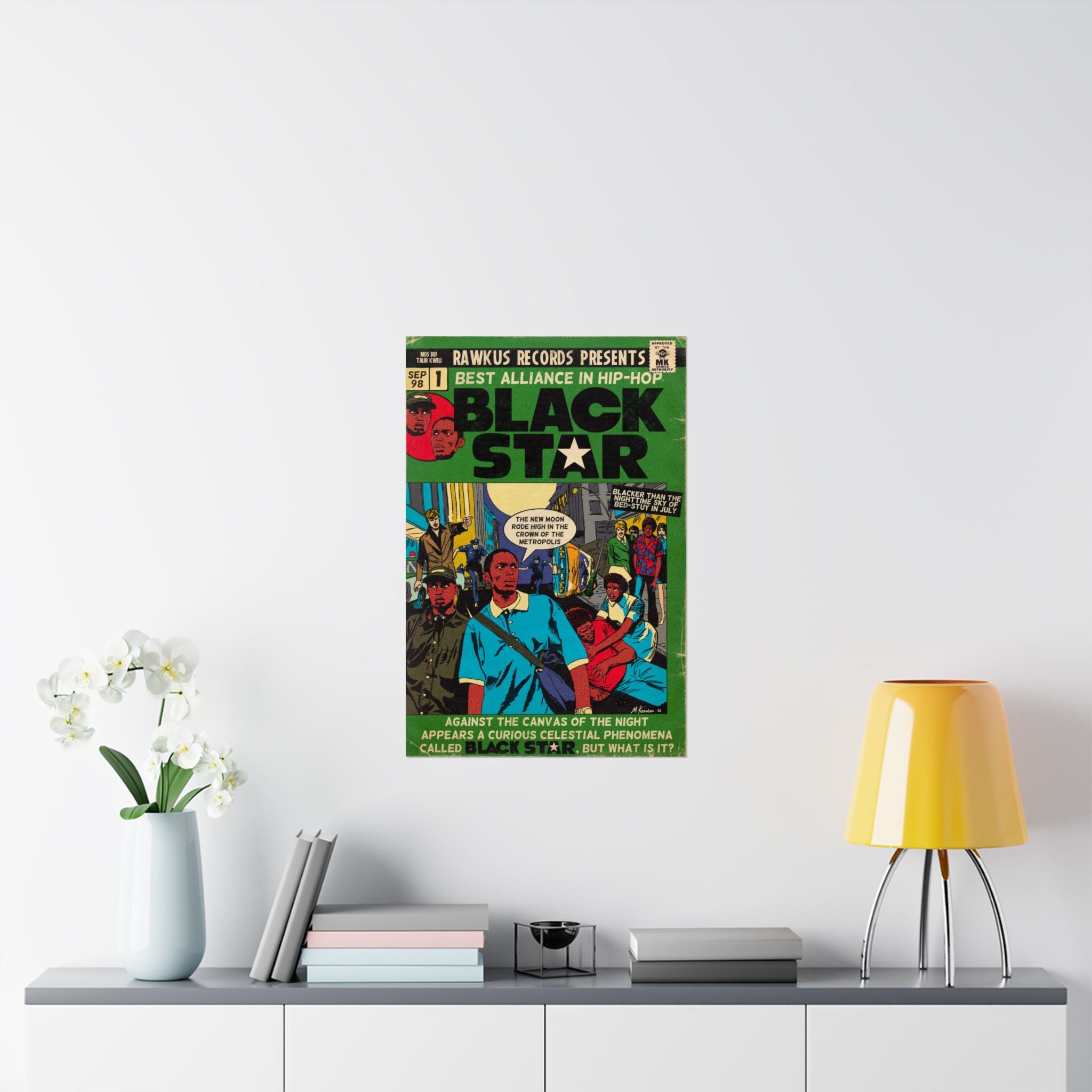 Black Star - Comic Book Art - Vertical Matte Poster – Fine
