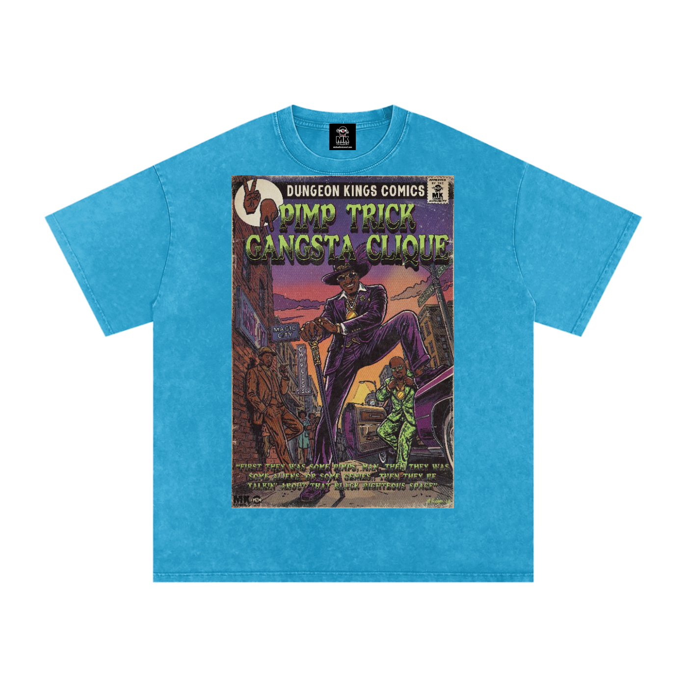 Pimp Trick Gangsta Clique - Snow Washed Oversized Cotton T-Shirt