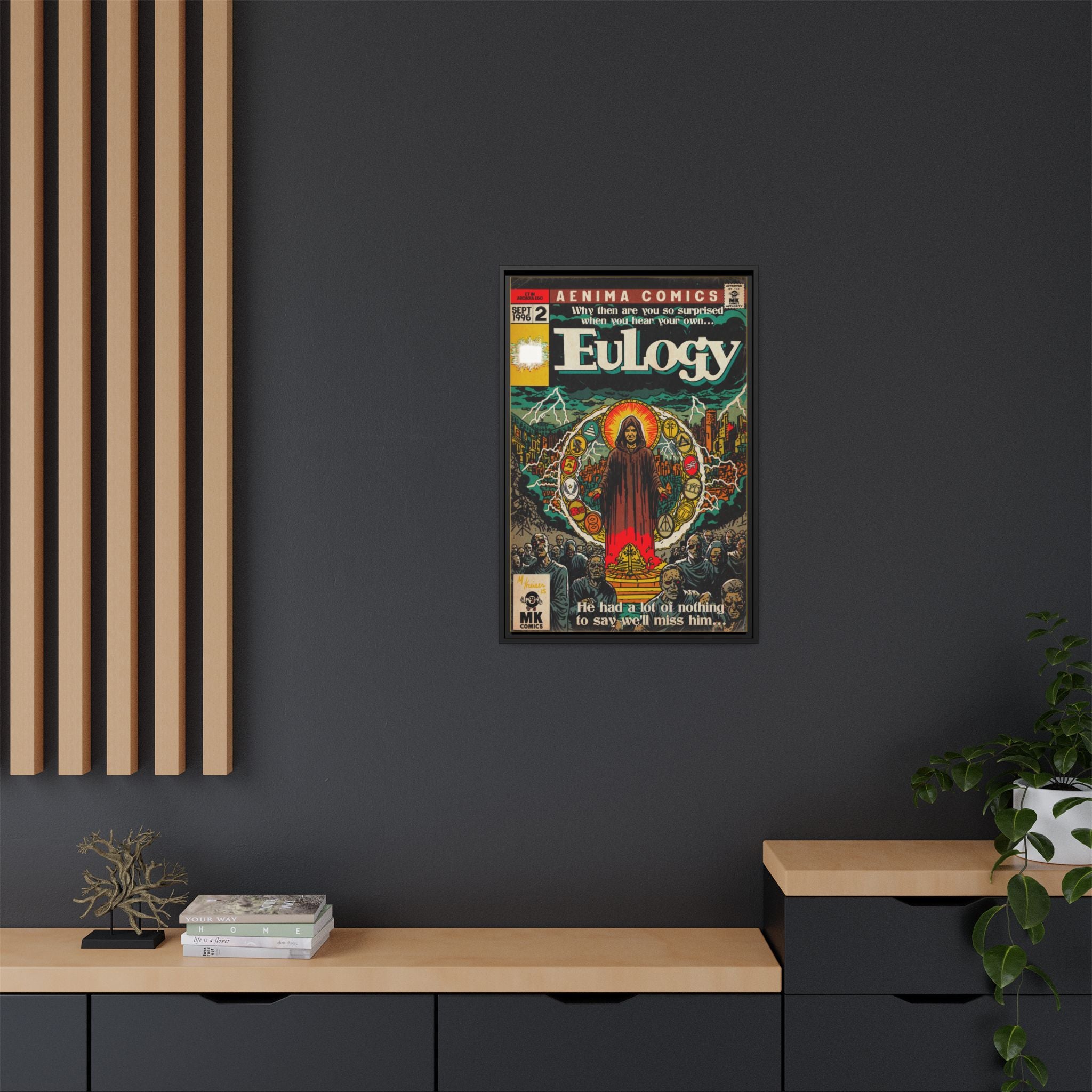 Eulogy - Matte Canvas, Framed (Multi-color)