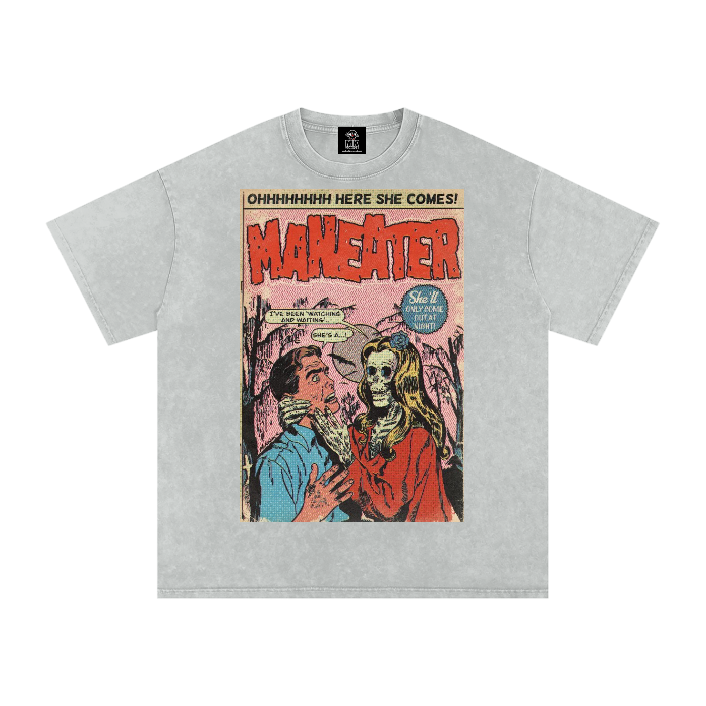 Maneater - Snow Washed Oversized Cotton T-Shirt