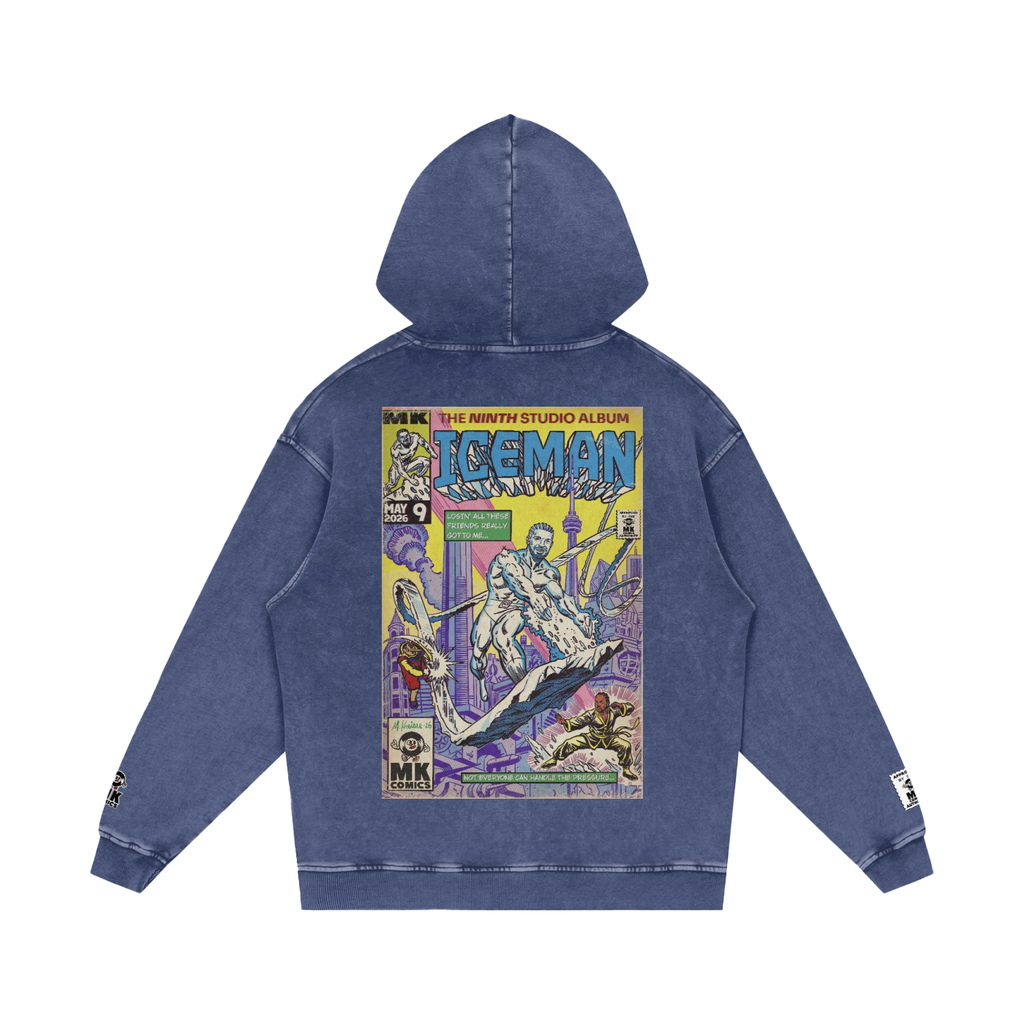 Iceman - Snow Washed Loose Cotton Hoodie