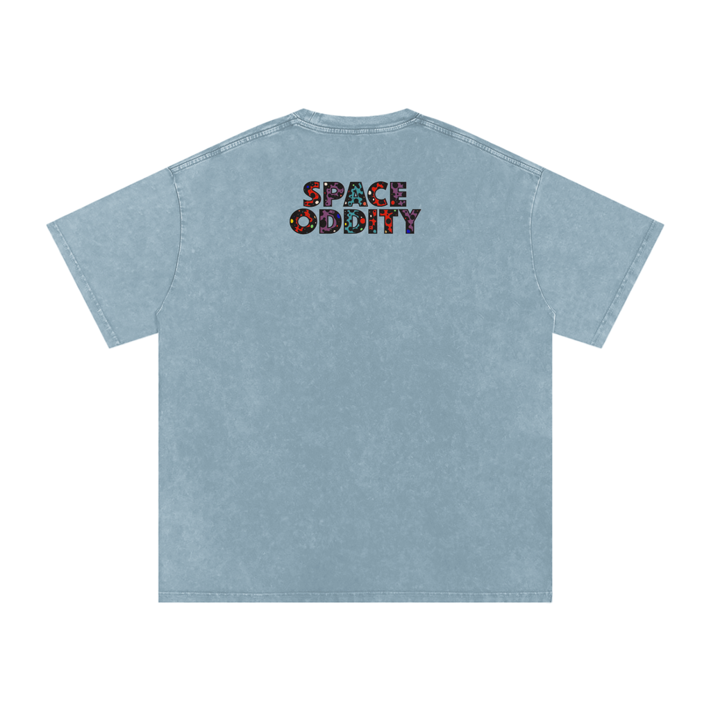 Space Oddity - Snow Washed Oversized Cotton T-Shirt