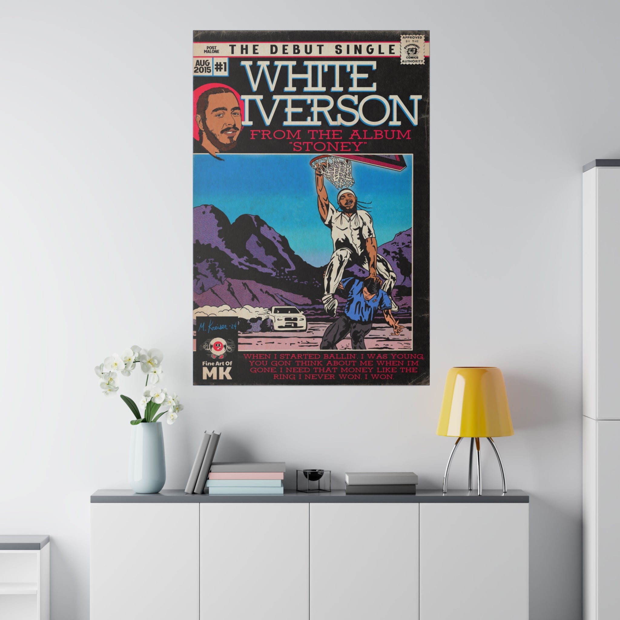 White Iverson - Matte Canvas, Stretched, 0.75"