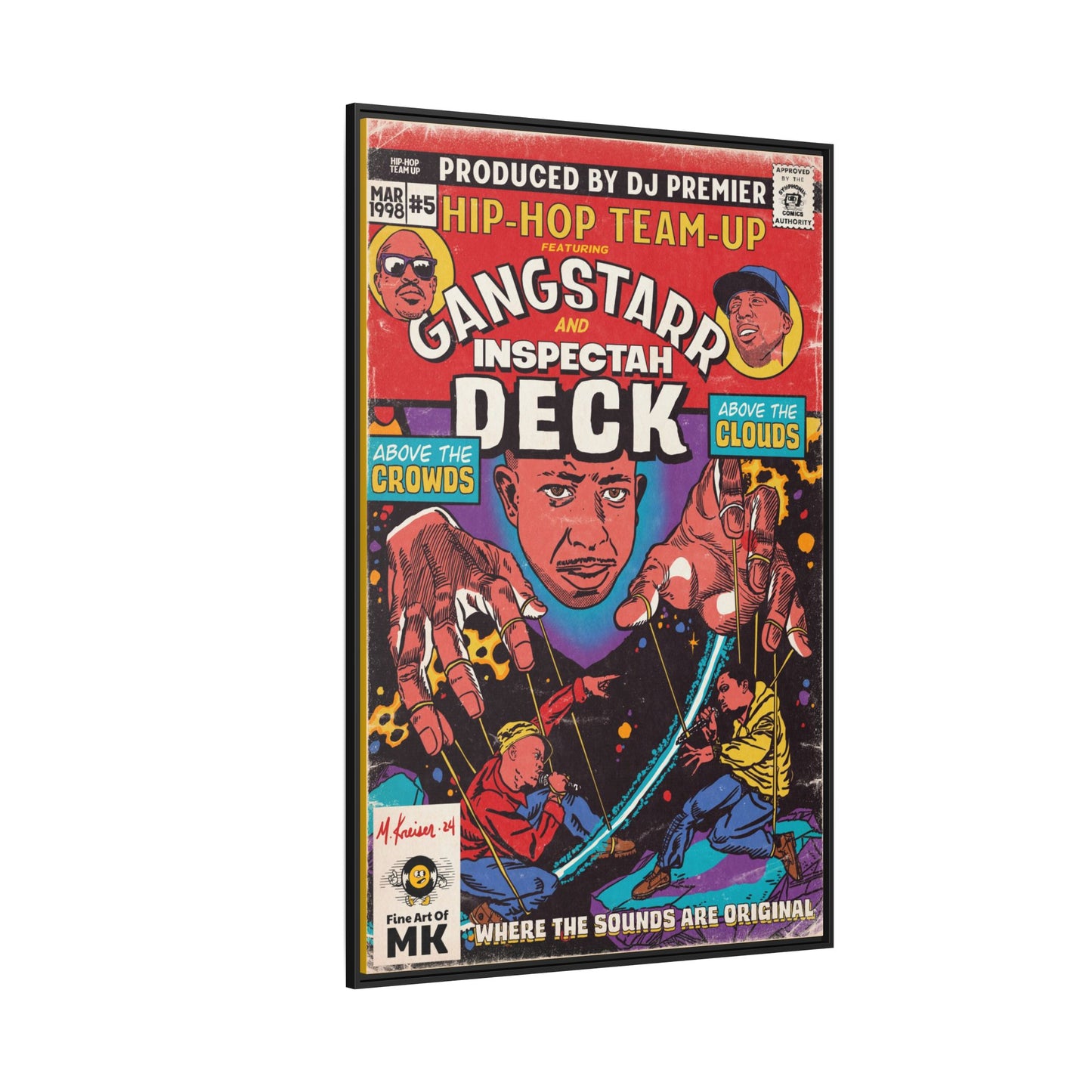 Gang Starr & Inspectah Deck - Above The Clouds - Gallery Canvas Wraps, Vertical Frame