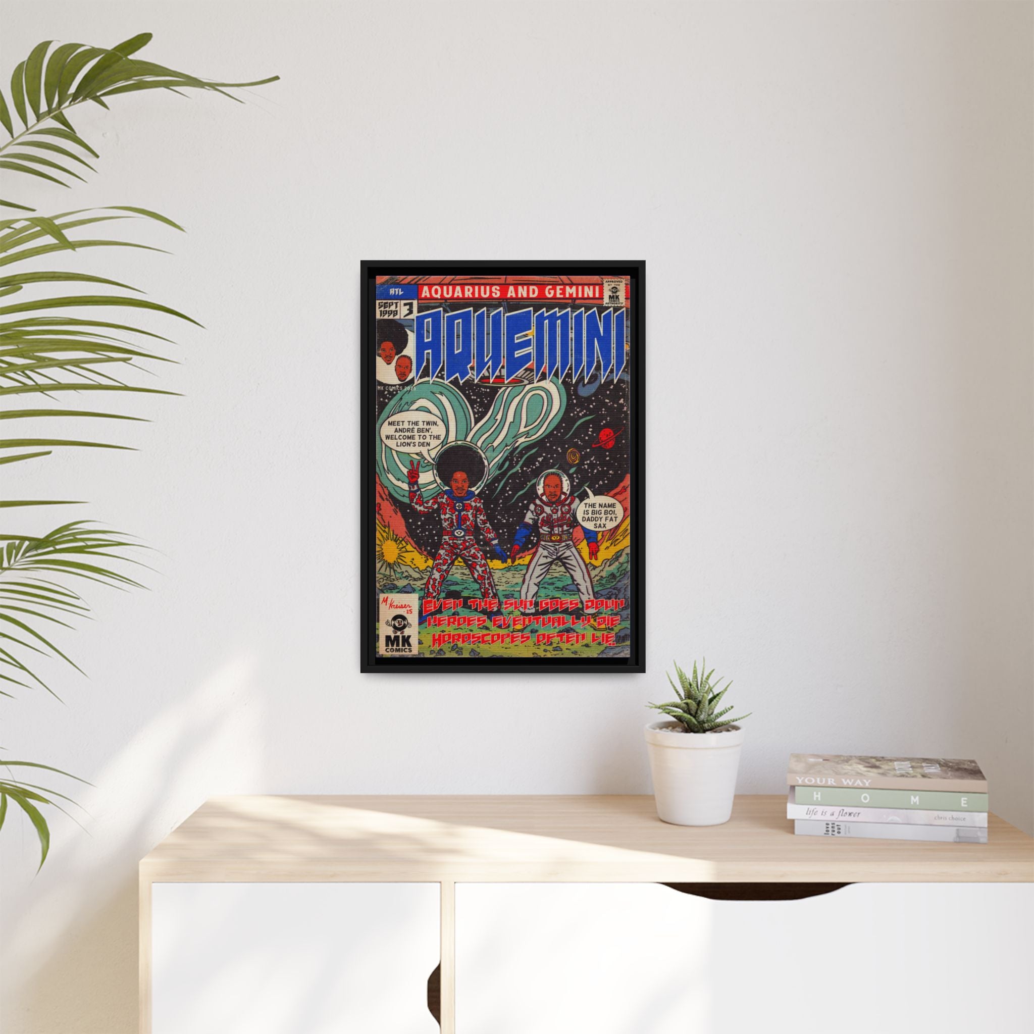 Aquemini - Comic Book Art - Matte Canvas, Framed (Multi-color)