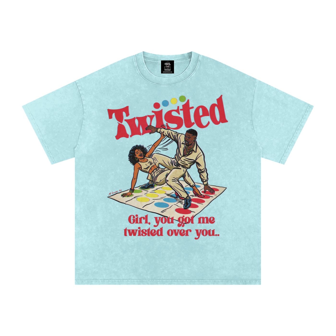 Twisted - Snow Washed Oversized Cotton T-Shirt