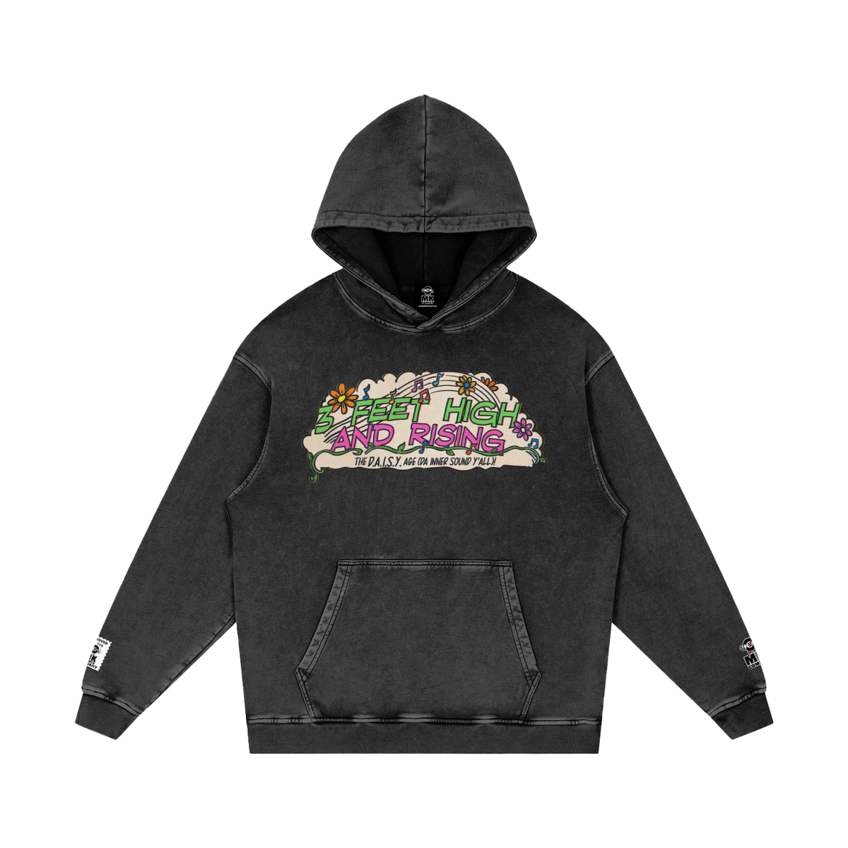 3 Feet High & Rising De La Soul Snow Washed Loose Cotton Hoodie