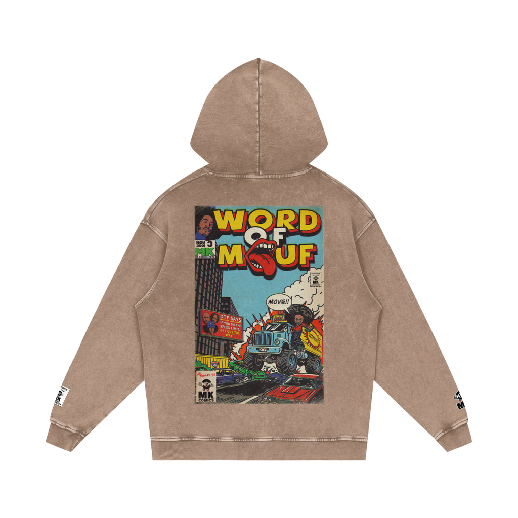 Word of Mouf - Snow Washed Loose Cotton Hoodie