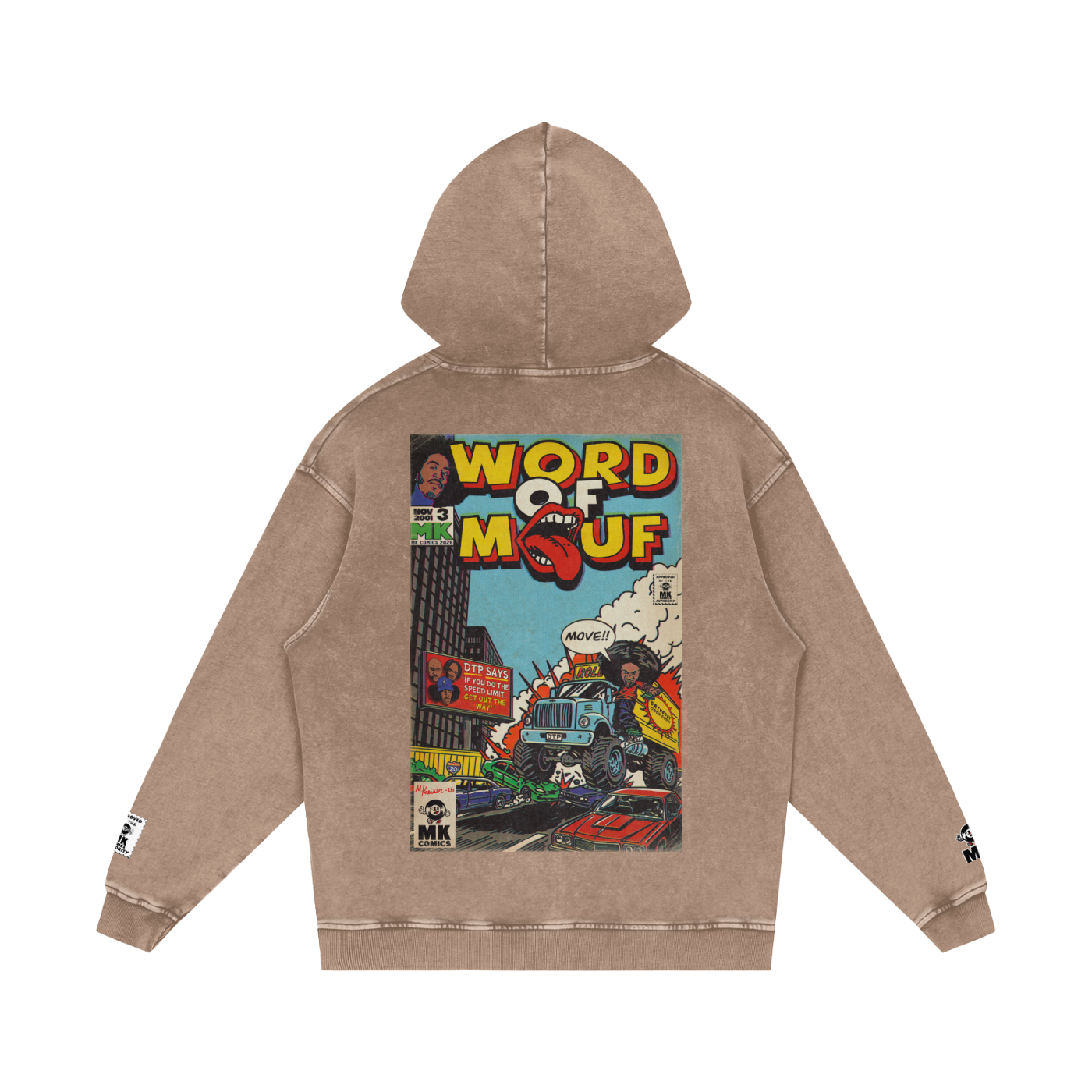 Word of Mouf - Snow Washed Loose Cotton Hoodie