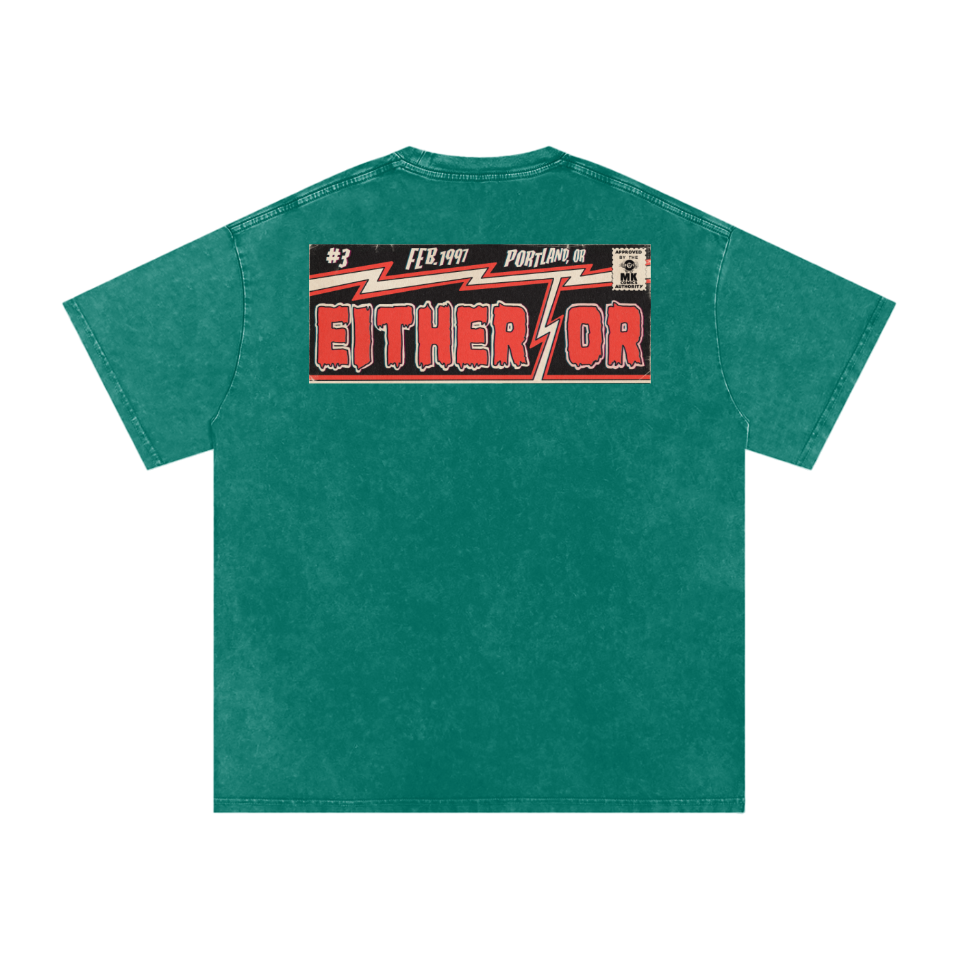 Either/Or - Snow Washed Oversized Cotton T-Shirt