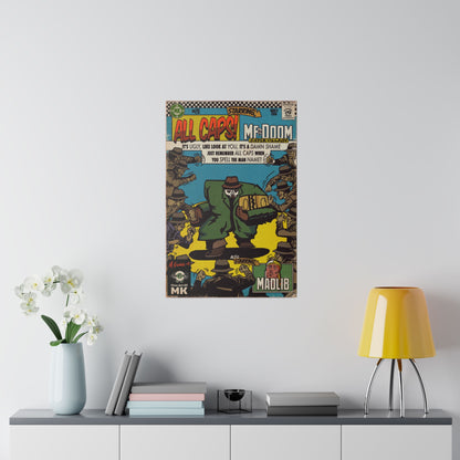 MF DOOM - All Caps - Matte Canvas, Stretched, 0.75"