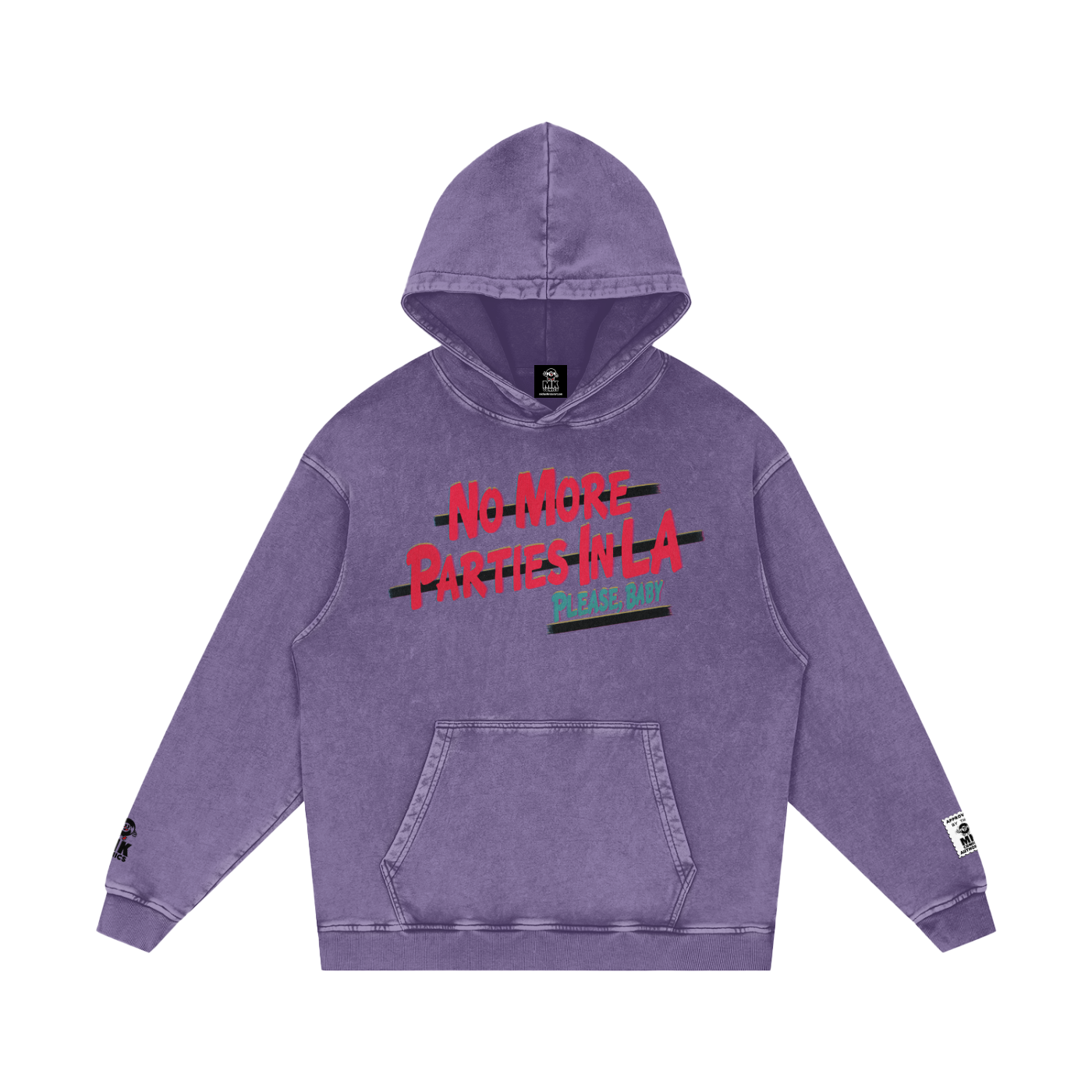 No More Parties in L.A - Snow Washed Loose Cotton Hoodie