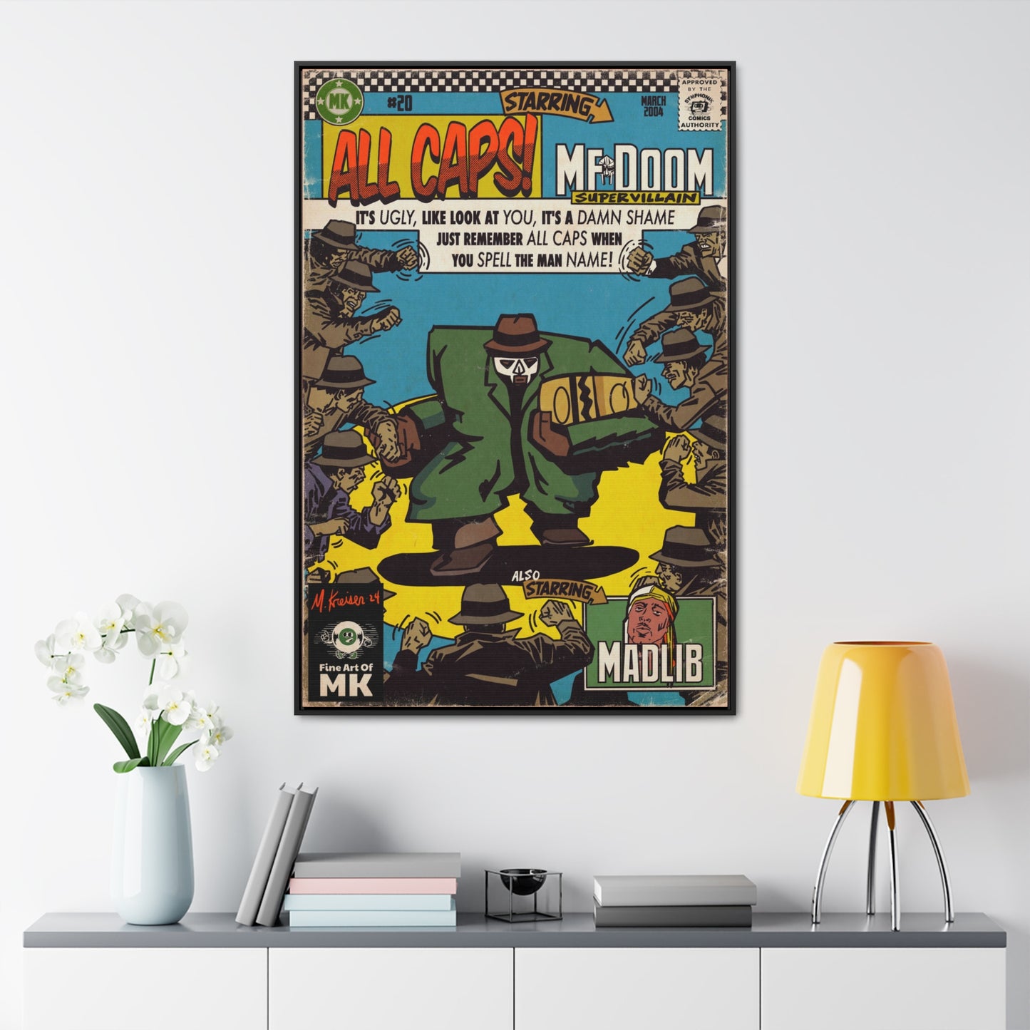 MF DOOM - All Caps - Gallery Canvas Wraps, Vertical Frame