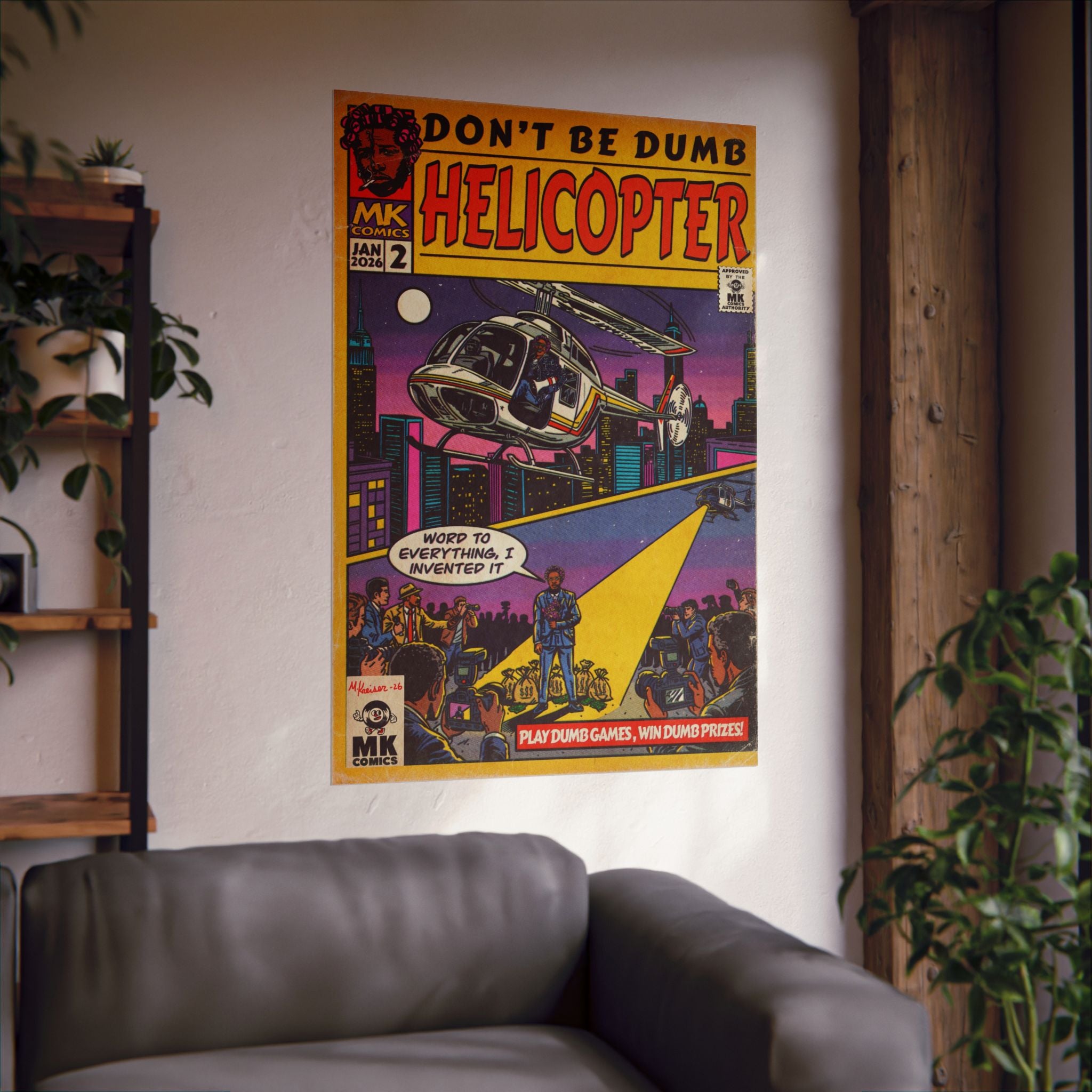 Helicopter - Matte Vertical Posters