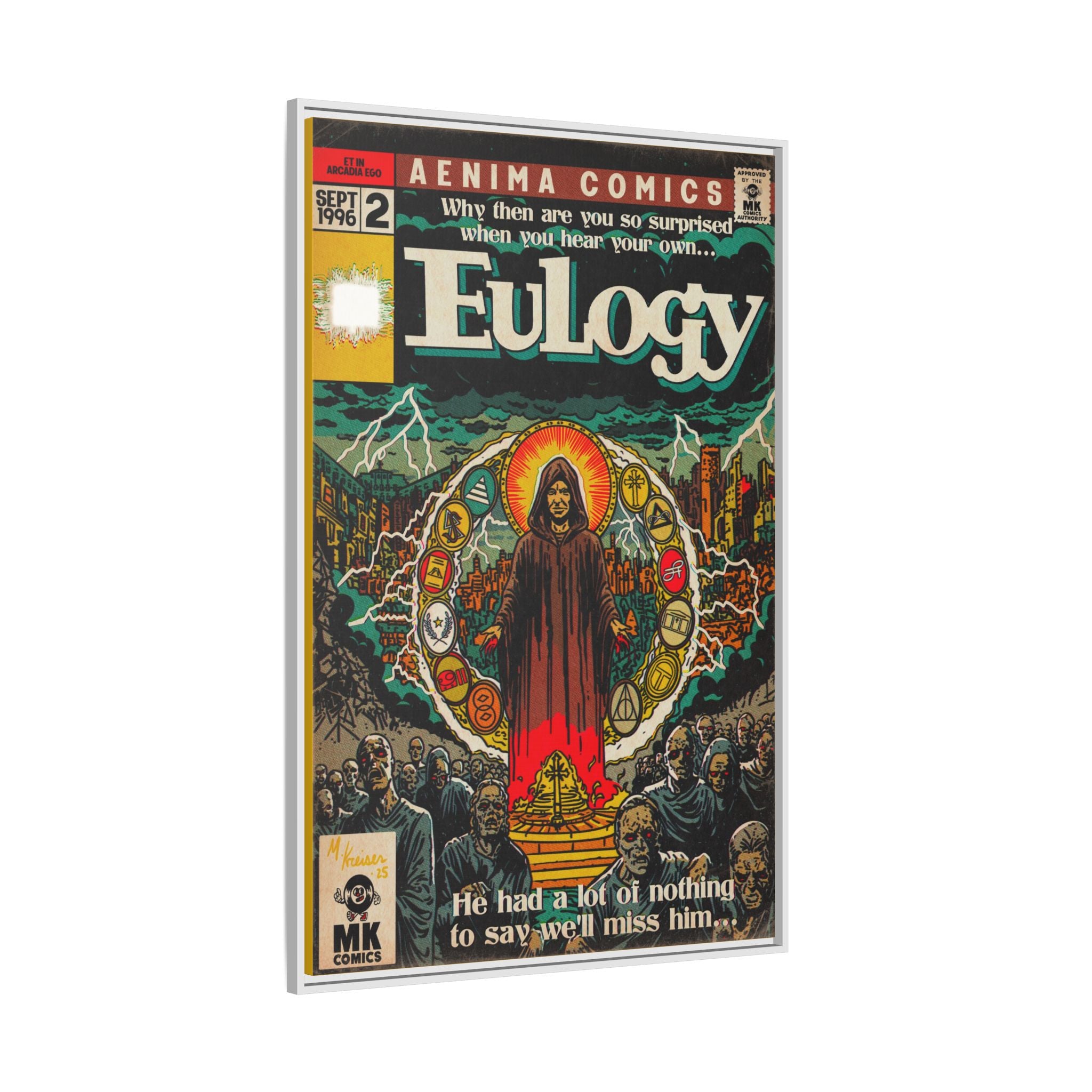 Eulogy - Matte Canvas, Framed (Multi-color)