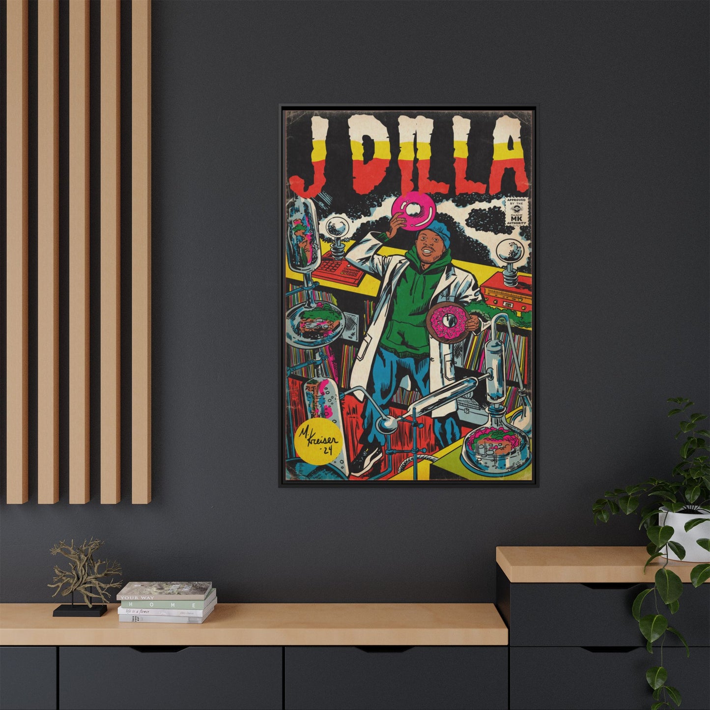 J Dilla - Comic Book Art - Gallery Canvas Wraps, Vertical Frame