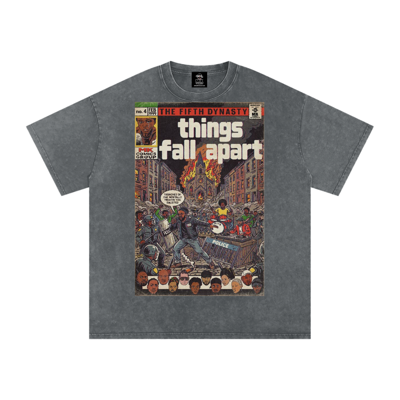 Things Fall Apart - Snow Washed Oversized Cotton T-Shirt