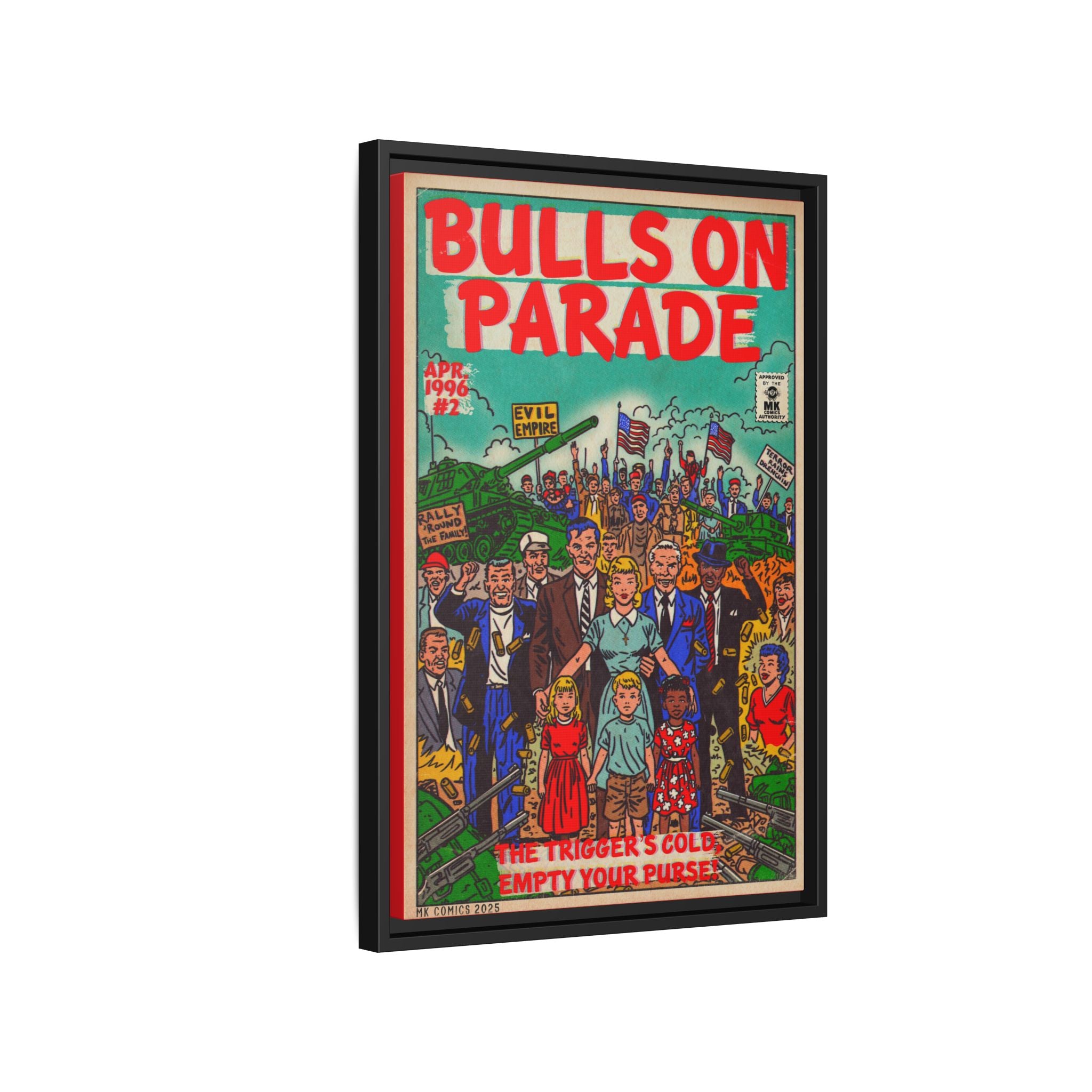 Bulls Parade -Matte Canvas, Framed (Multi-color)