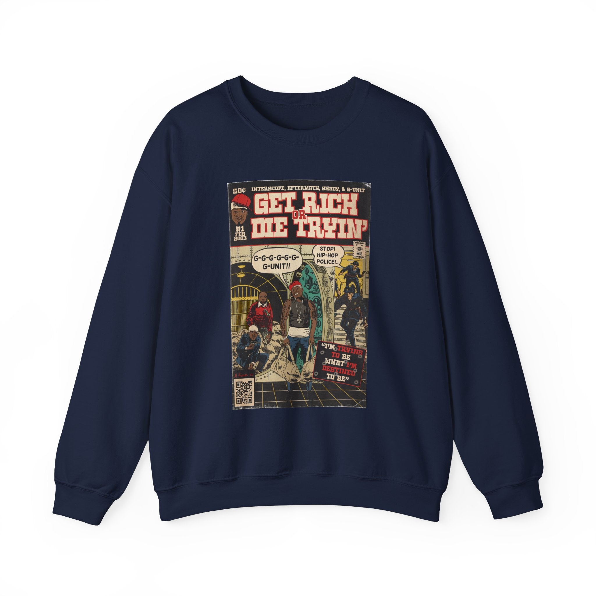 Get Rich Or Die Tryin - Comic Art - Unisex Heavy Blend™ Crewneck Sweatshirt