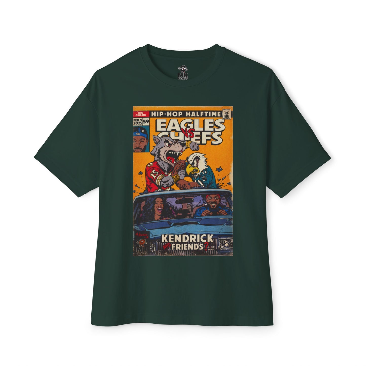 Kendrick & SZA - 2025 Halftime - Eagles vs Chiefs - Unisex Oversized Boxy Tee
