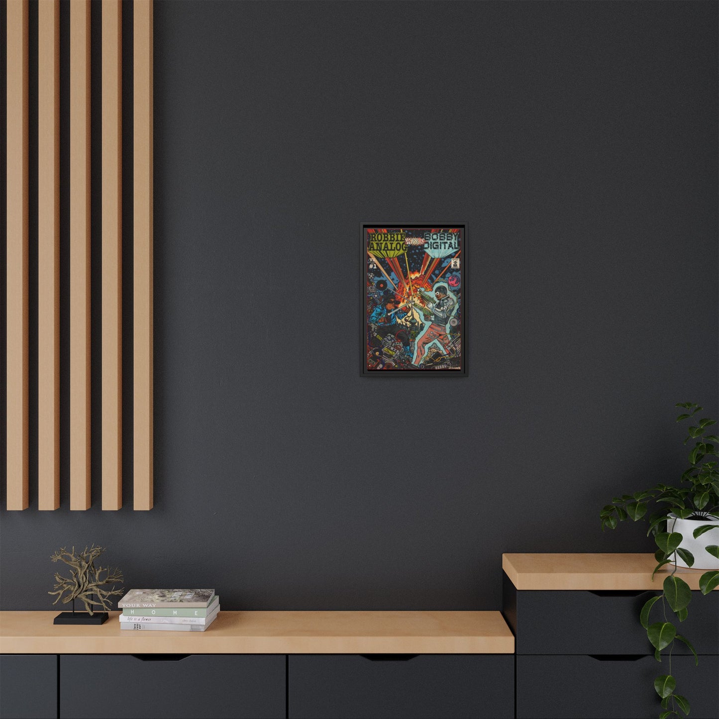 Analog vs. Digital - Matte Canvas, Framed (Multi-color)