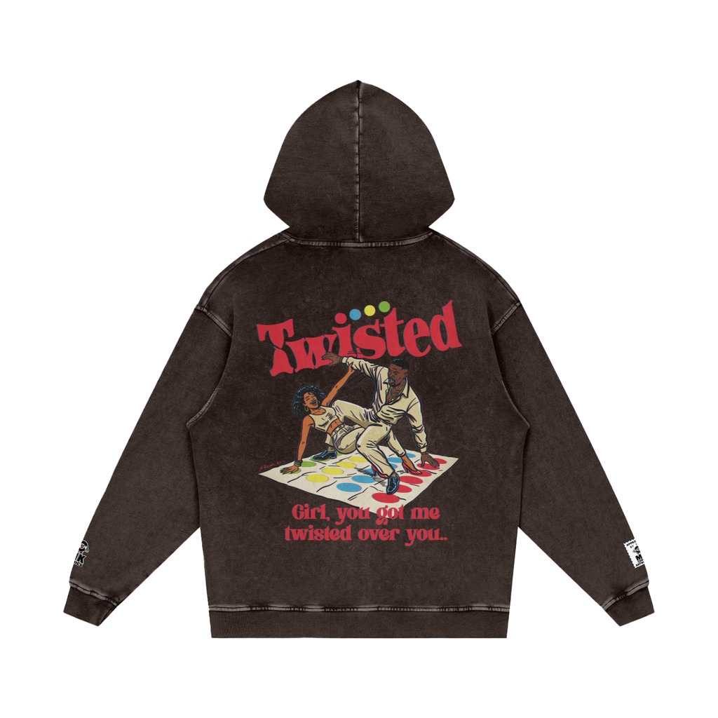 Twisted - Snow Washed Loose Cotton Hoodie