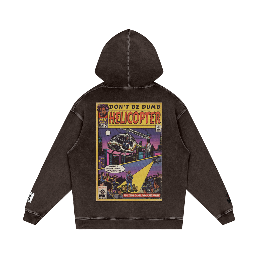 Helicopter - Snow Washed Loose Cotton Hoodie