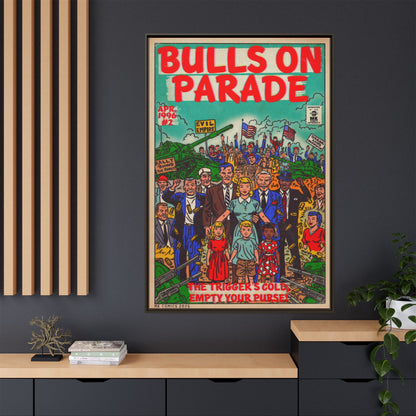Bulls Parade -Matte Canvas, Framed (Multi-color)