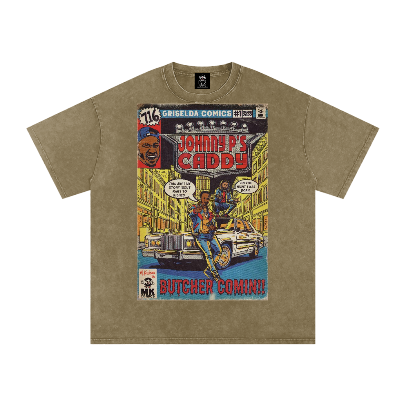 Johnny P's Caddy - Snow Washed Oversized Cotton T-Shirt