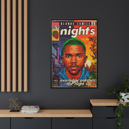 Frank Ocean -Nights - Matte Canvas, Framed (Multi-color)