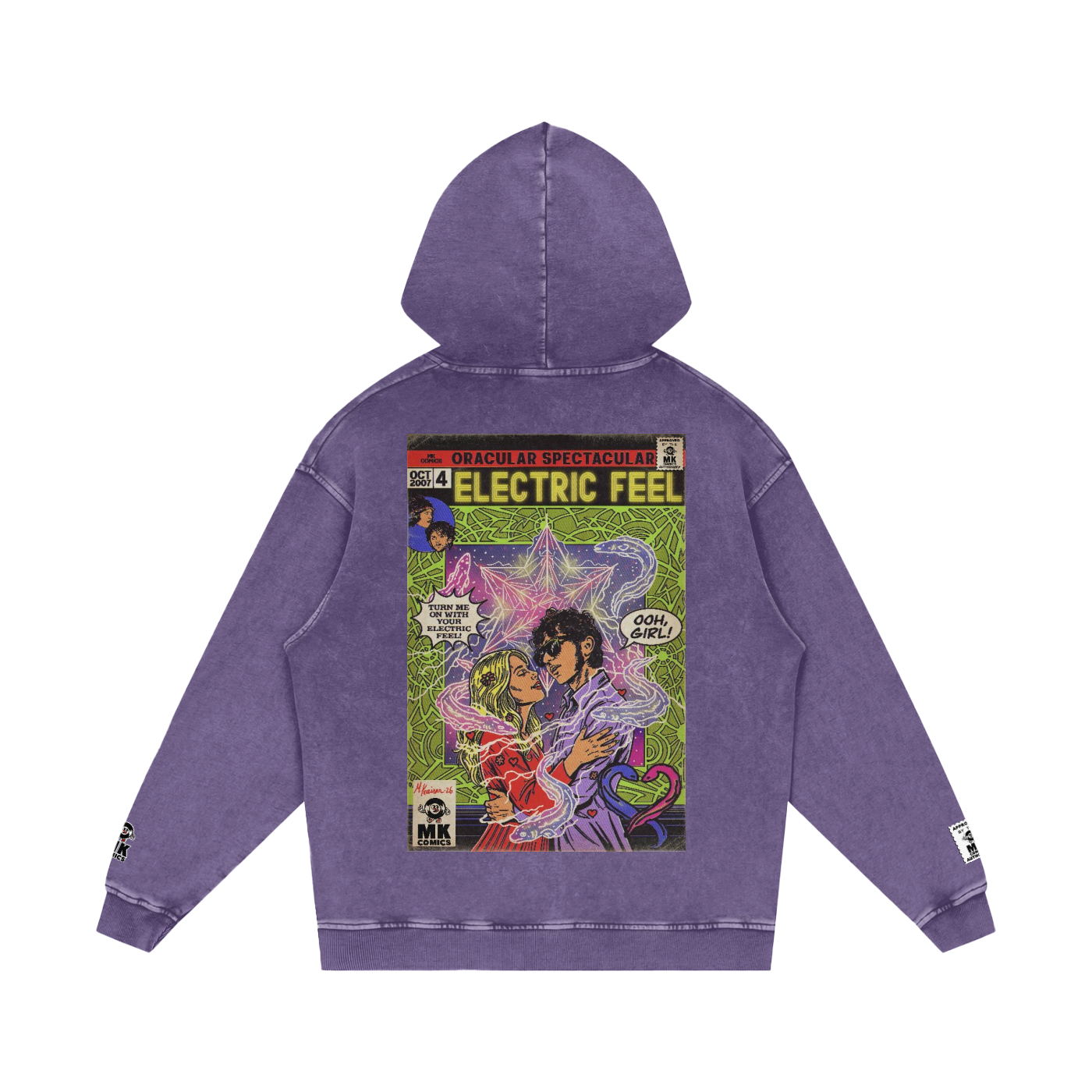 Electric Feel - Snow Washed Loose Cotton Hoodie