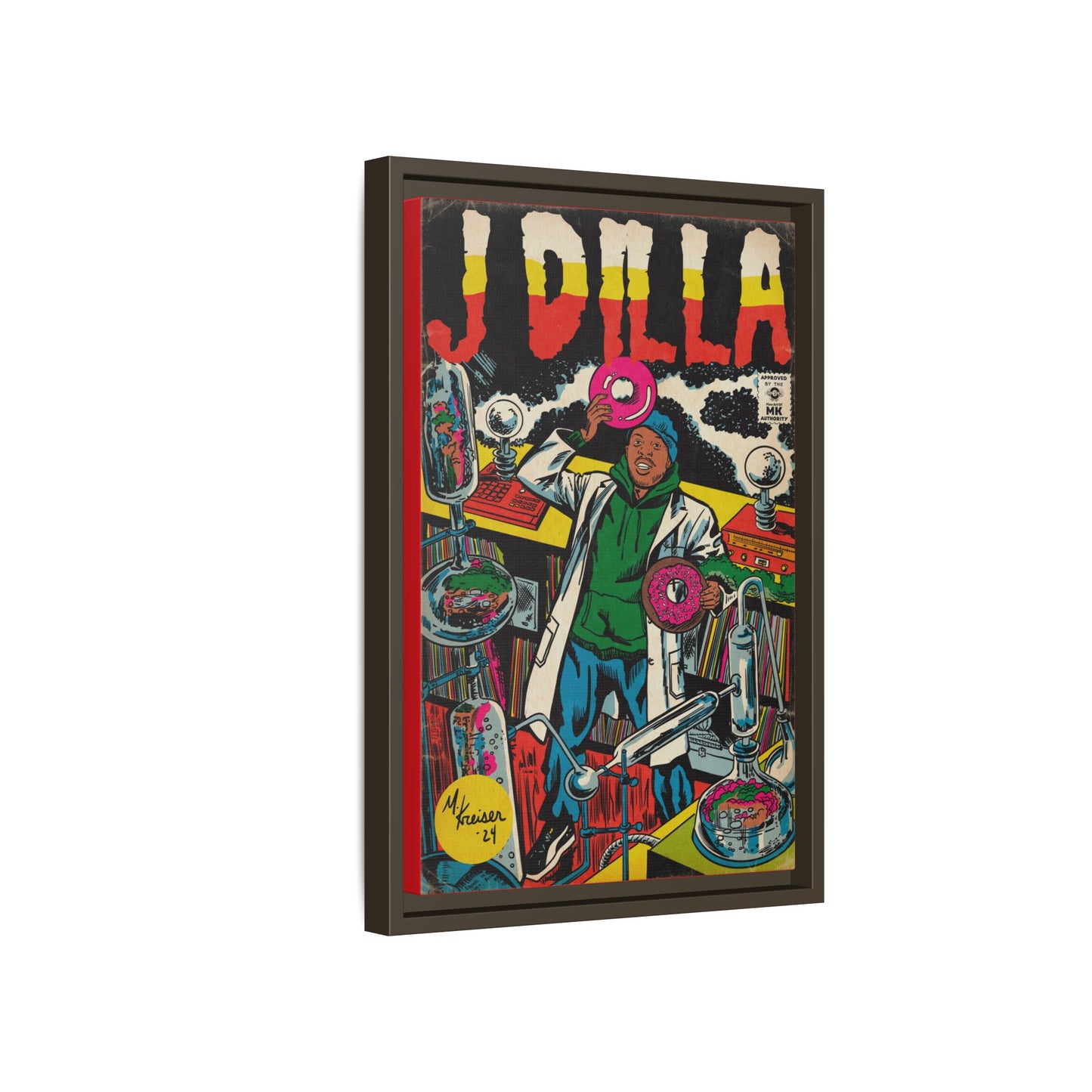 J Dilla - Comic Book Art - Gallery Canvas Wraps, Vertical Frame