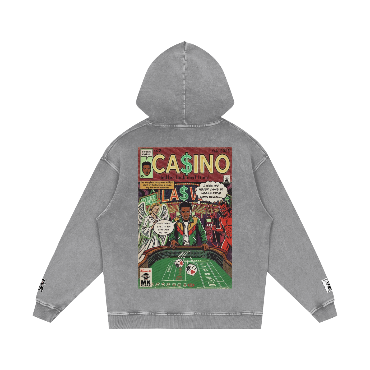 Casino - Snow Washed Loose Cotton Hoodie